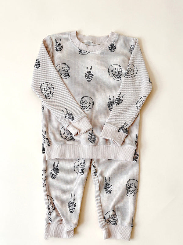 Skull Waffle Pants Set