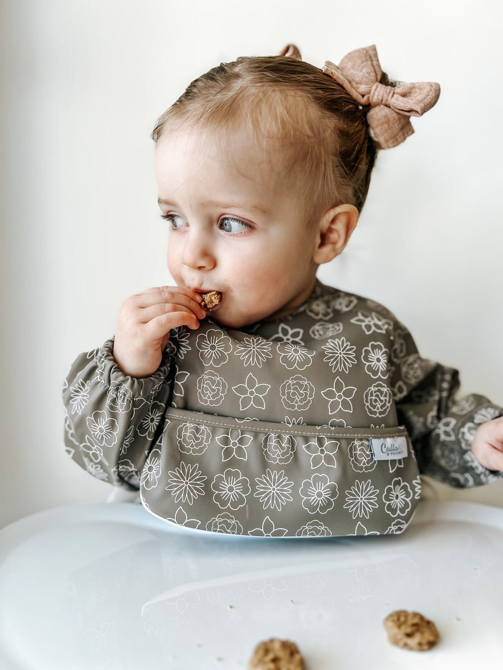 Grayson Long Sleeve Bib in Blossom - stylish and practical baby feeding accessory.