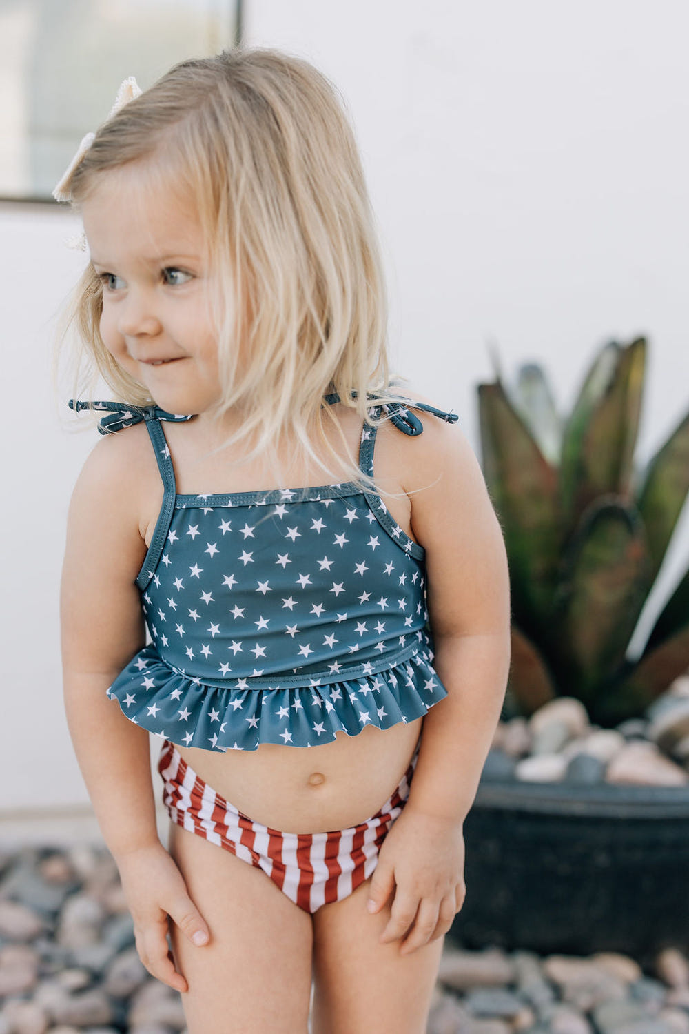 Stars and Stripes Bikini Set for babies, perfect for summer fun and playtime in the sun.