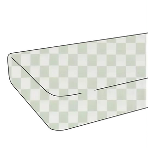 Leaf Green & White Checkered Crib Sheet