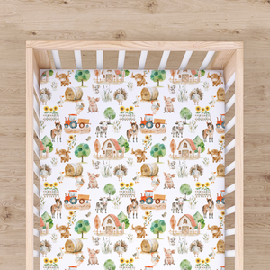 Farm Life Fitted Crib Sheet