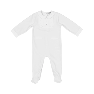 CHARLES | Boys White Velour All-in-One