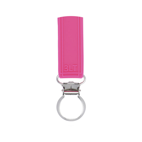 Classic Hot Pink Barbie All Silicone One Piece Pacifier Clip