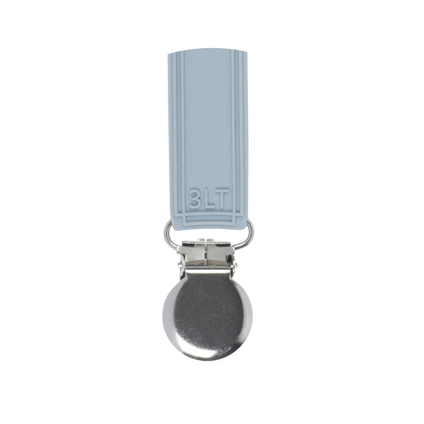 Classic Gray All Silicone One Piece Pacifier Clip