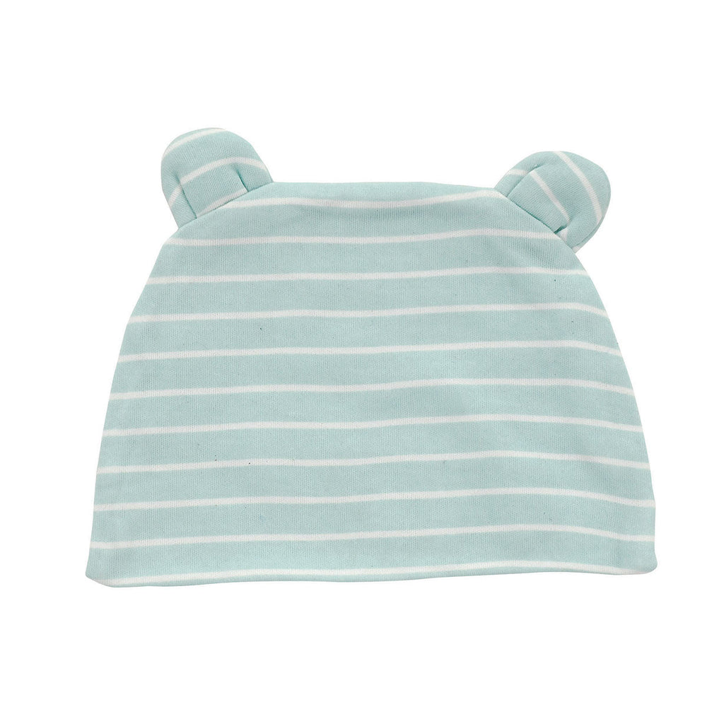 Organic Cotton Beanie (Color: Stripe Arctic blue)