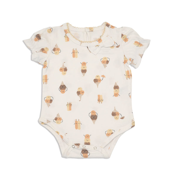 Organic Cotton Puff Sleeve Onesie (Icy Pals Print)