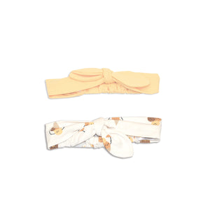 Organic Cotton Headbands 2 pack (Icy Pals Print/Butter Pecan)