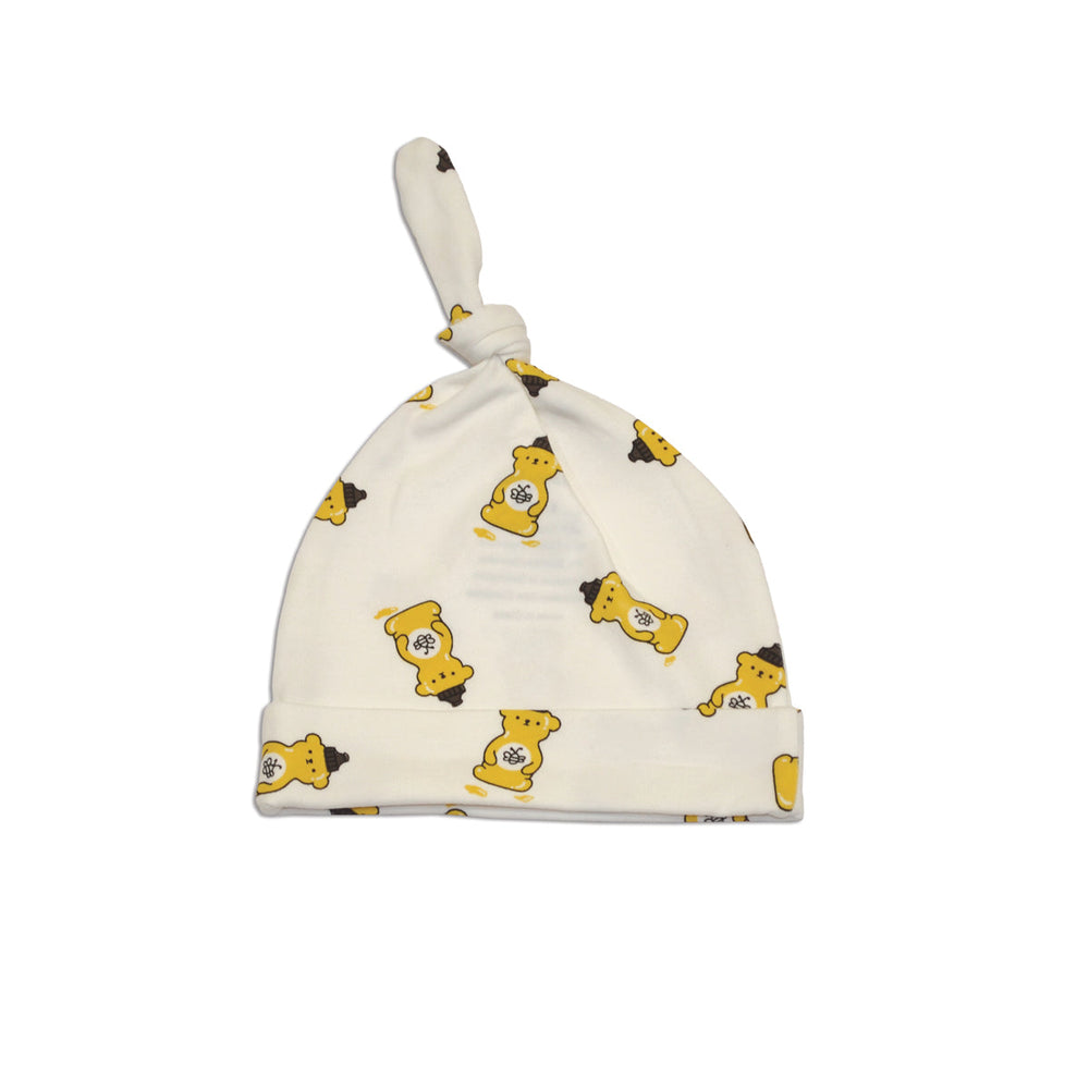 Organic Cotton Knot Hat (Honey Bear Print)