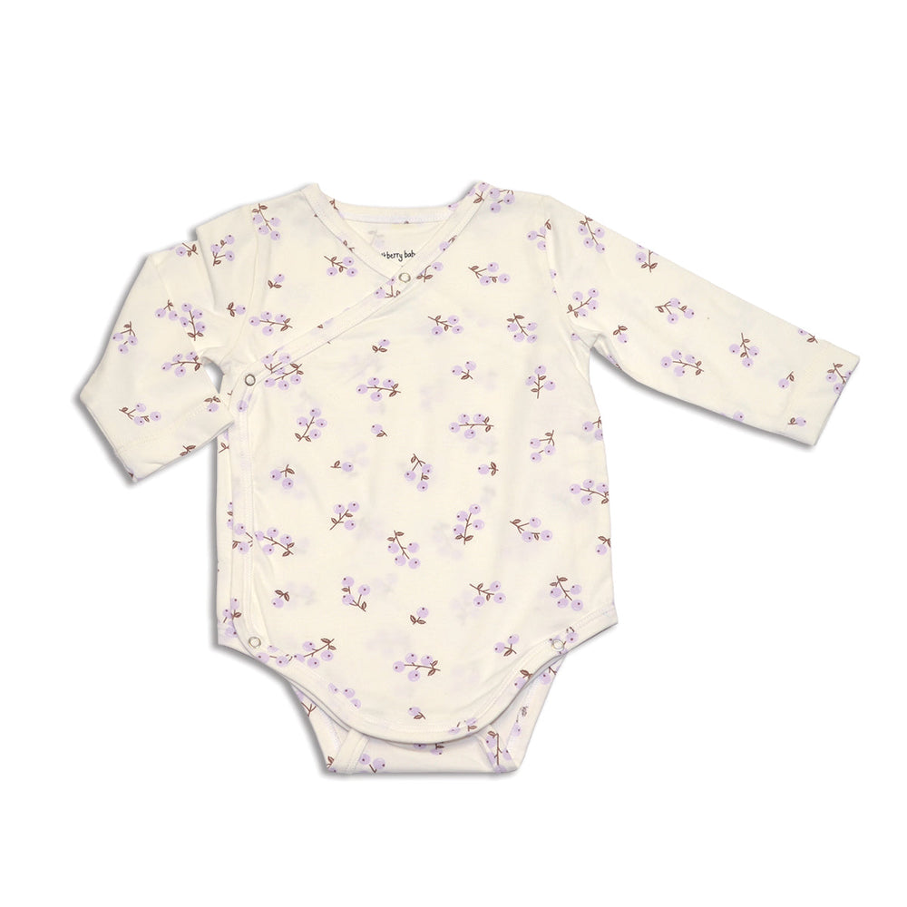 Organic Cotton Kimono Onesie (Winter Berries Print)