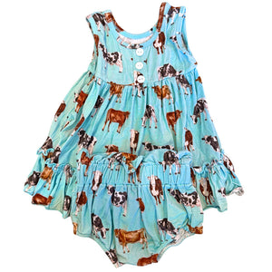 Colter Cattle Bamboo Peplum + Bloomer Set