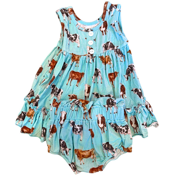 Colter Cattle Bamboo Peplum + Bloomer Set