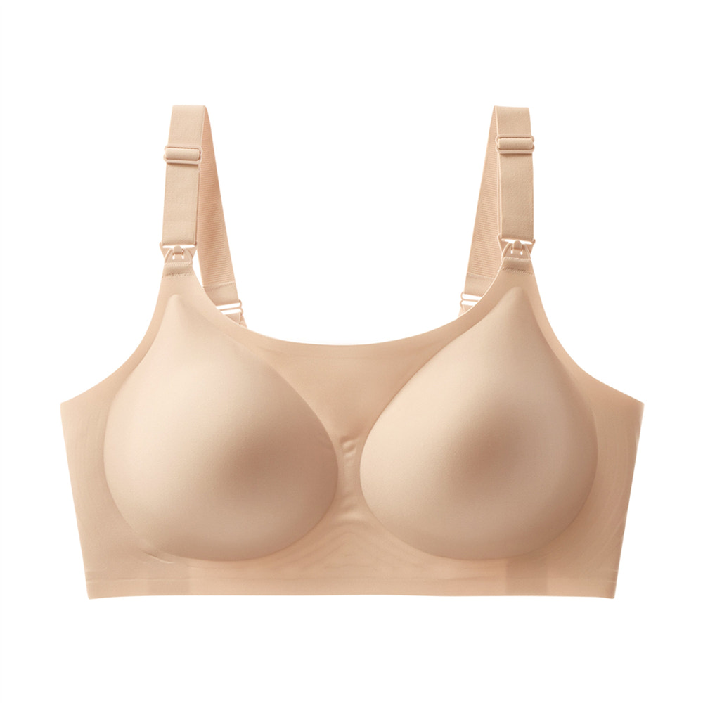 Seamless maternity nursing bra for comfortable feeding and support during pregnancy and breastfeeding.