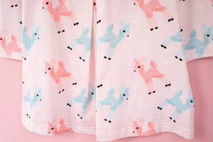 Pink Dress with Retro Deer for Girls