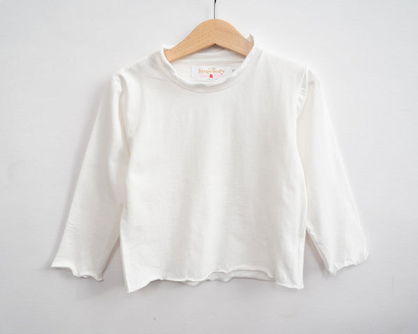 Lettuce Hem Girls Long Sleeve Solid Shirt 4 Colors