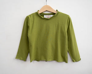 Lettuce Hem Girls Long Sleeve Solid Shirt 4 Colors