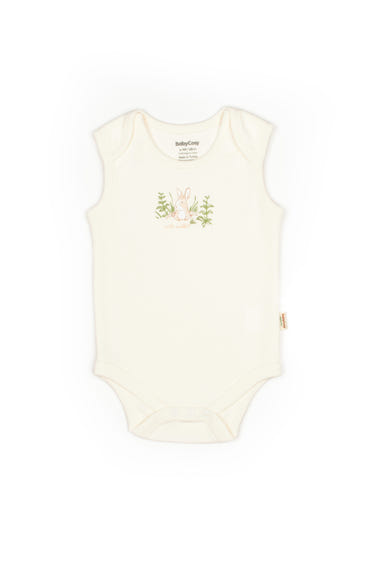 Ecru Bunny Sleeveless Organic Bodysuit