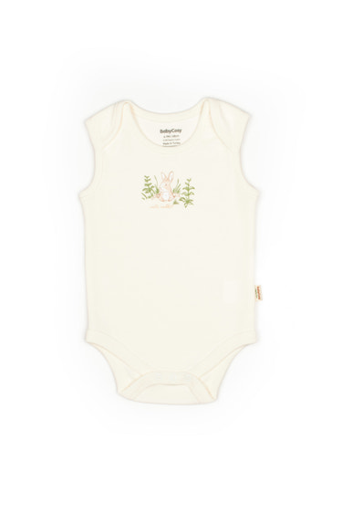 Ecru Bunny Sleeveless Organic Bodysuit