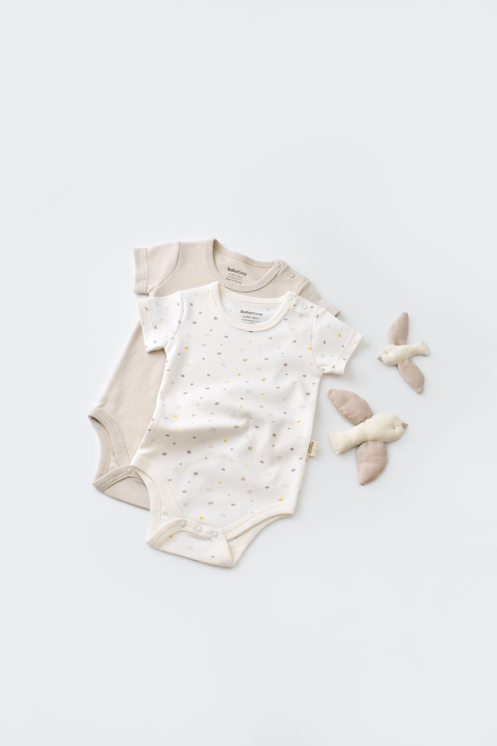 Cream Short Sleeve Organic Bodysuit
