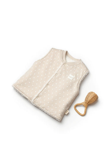 Organic Polka Dot Sherpa Baby Vest
