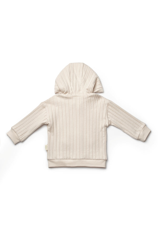 Organic Ribbed Polka Dot Zip-Up Jacket