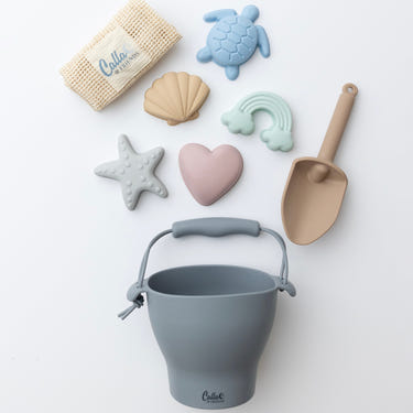 Hudson Silicone Beach Toy Set - Spring Remix for fun sand play, featuring vibrant colors and durable silicone design.