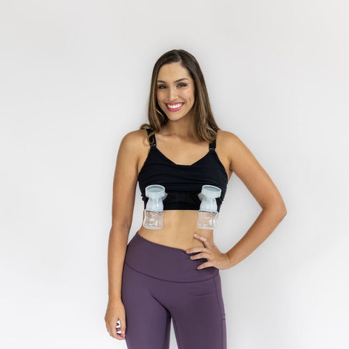 Cadence Nursing & Pumping Bra in angle 16, perfect for active moms seeking comfort and convenience while breastfeeding.