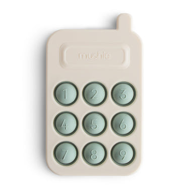 Colorful phone press toy for babies, promoting sensory play and fine motor skills development.
