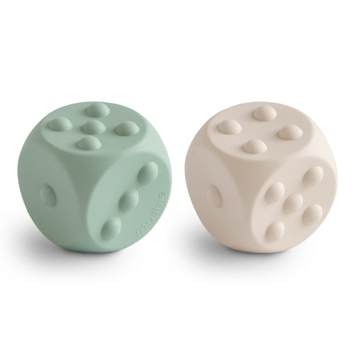 Colorful Dice Press Toy for babies, promoting sensory play and fine motor skills development.