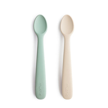Soft silicone feeding spoons for babies, perfect for safe and easy mealtime.