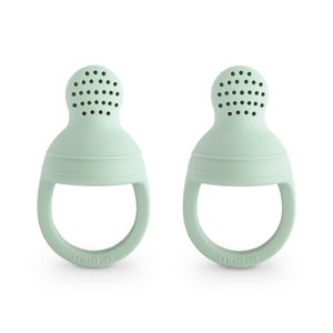 Silicone Fresh Food Feeder for babies, angled view showcasing its safe design for easy feeding.