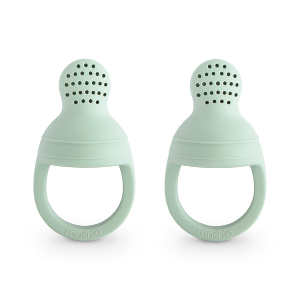 Silicone Fresh Food Feeder for babies, angled view showcasing its safe design for easy feeding.