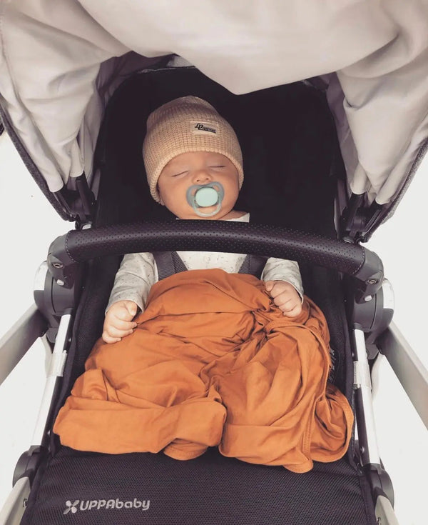 Swaddle Blanket and Hat Set - Camel Brown - MOOGCO Baby