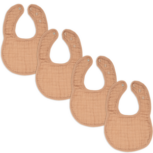Muslin Bibs in Caramel