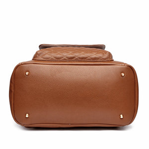 Caramel Signature Diaper Bag, stylish and functional, shown from angle 6 for a detailed view.