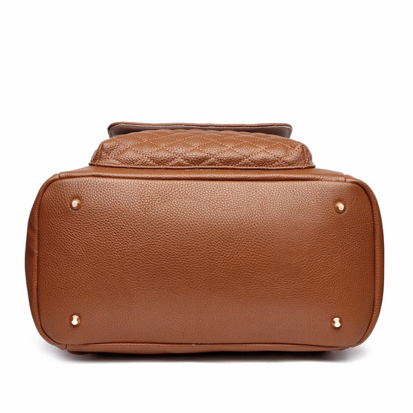 Caramel Signature Diaper Bag, stylish and functional, shown from angle 6 for a detailed view.