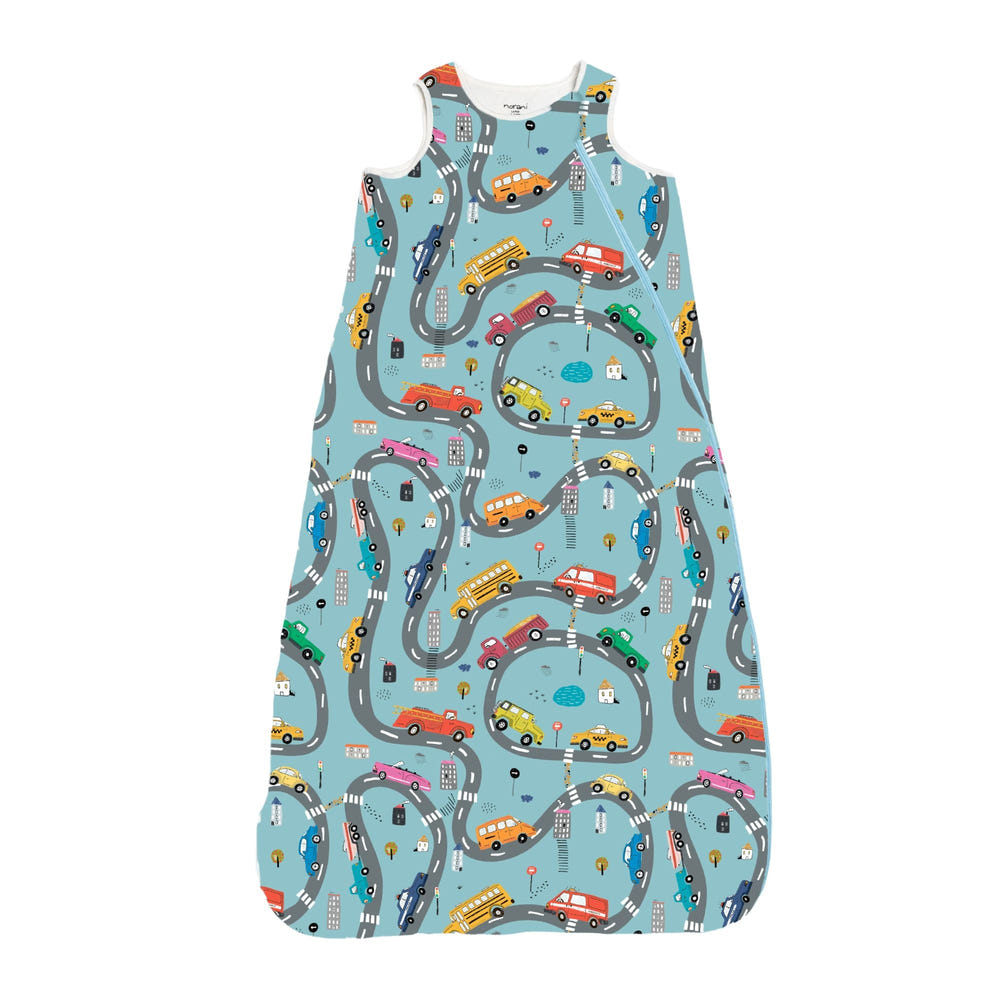 One & Done Sleep Sack featuring a fun cars design for comfortable baby sleep.