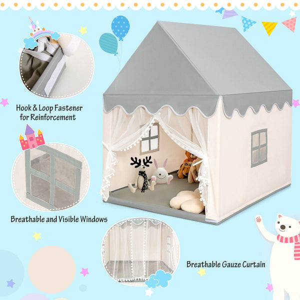 Kids Large Play Castle Fairy Tent with Mat - Indoor & Outdoor