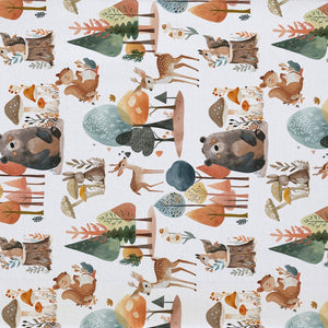 Changing Pad Cover in Enchanted Forest design, showcasing vibrant colors and patterns for a stylish nursery.