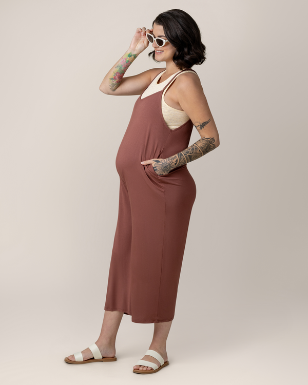 Charlie Maternity & Nursing Romper | Redwood