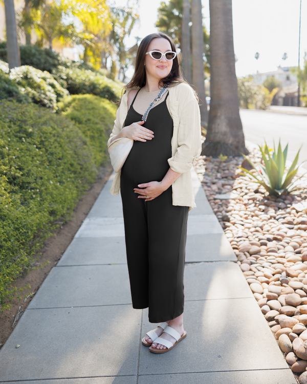 Charlie Maternity & Nursing Romper | Black