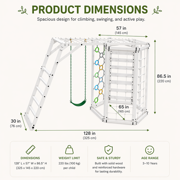 Hawthorn XL – White | Octagon Outdoor Jungle Gym