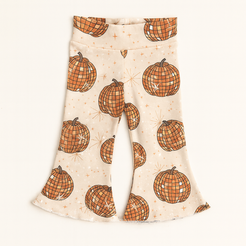 Disco Pumpkin Halloween Baby Bell Bottoms