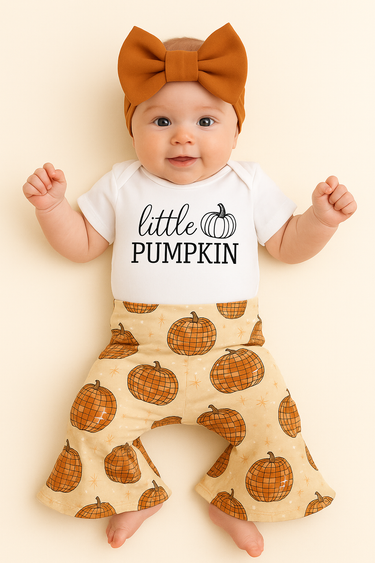 Disco Pumpkin Halloween Baby Bell Bottoms