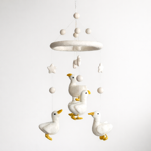 Felt Baby Mobile - White Duck