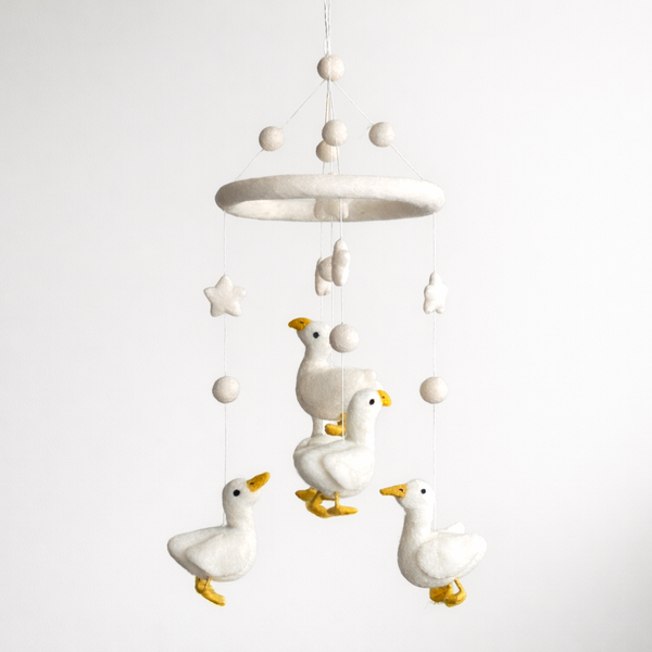 Felt Baby Mobile - White Duck