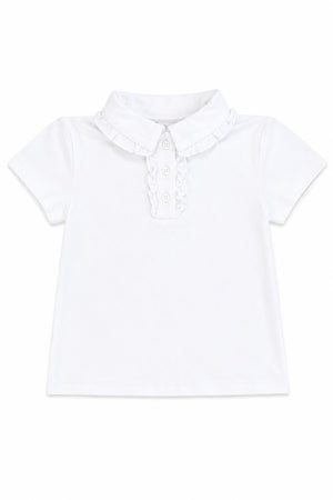 White S/S Ruffle Polo