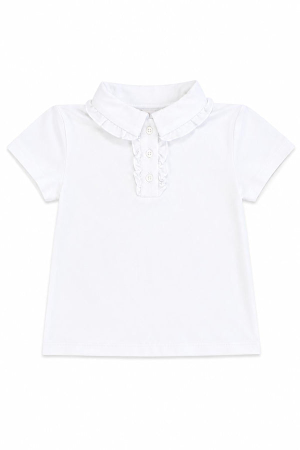 White S/S Ruffle Polo