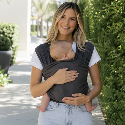 Baby K'tan Breeze Baby Carrier Charcoal cotton mesh 5 positions
