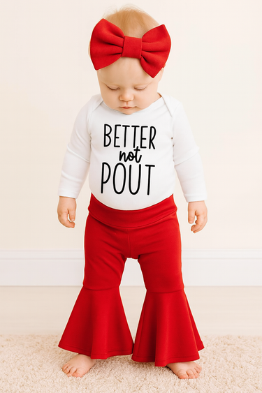 Red Baby Bell Bottoms Set