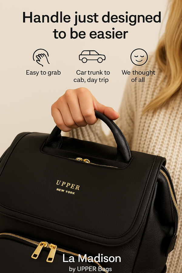 Leather Diaper Bag Backpack - La Madison™ II - Work & Play Commuter Backpack Gift Set (Limited Edition)